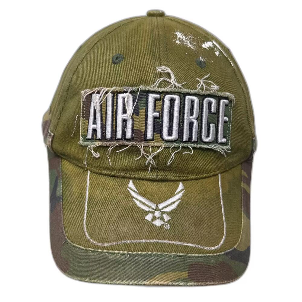 Mitchell Proffitt Air Force Baseball Cap Green Distressed Patch Logo Hat OS